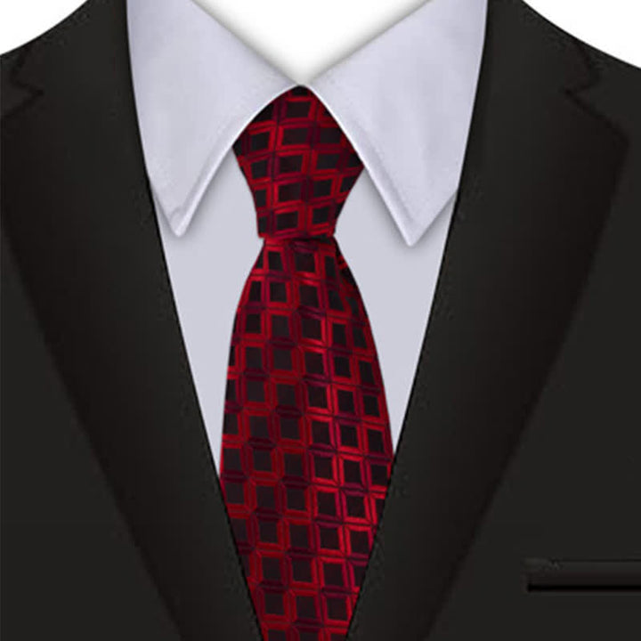 Cravatta da uomo con geometria nobile color bordeaux - image 1