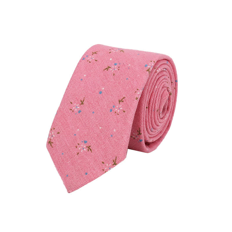 Cravatta sottile elegante floreale da uomo - Rosa - image 1