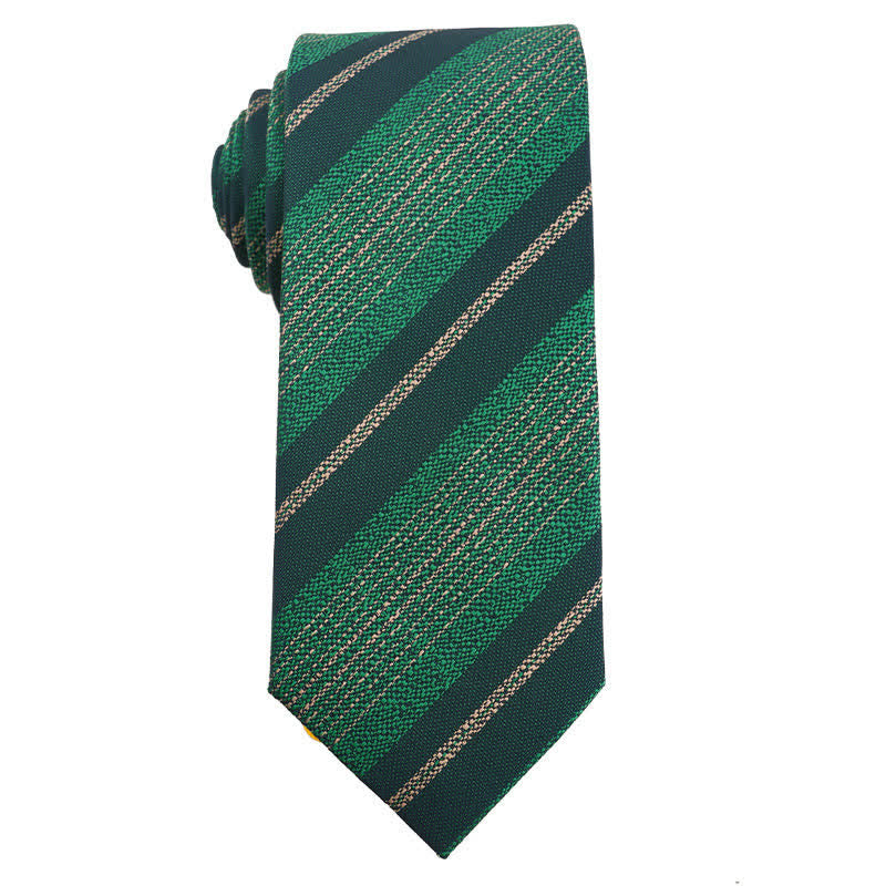 Cravatta da uomo serie verde e giallo fresco - Tonalità di verde a strisce - image 4