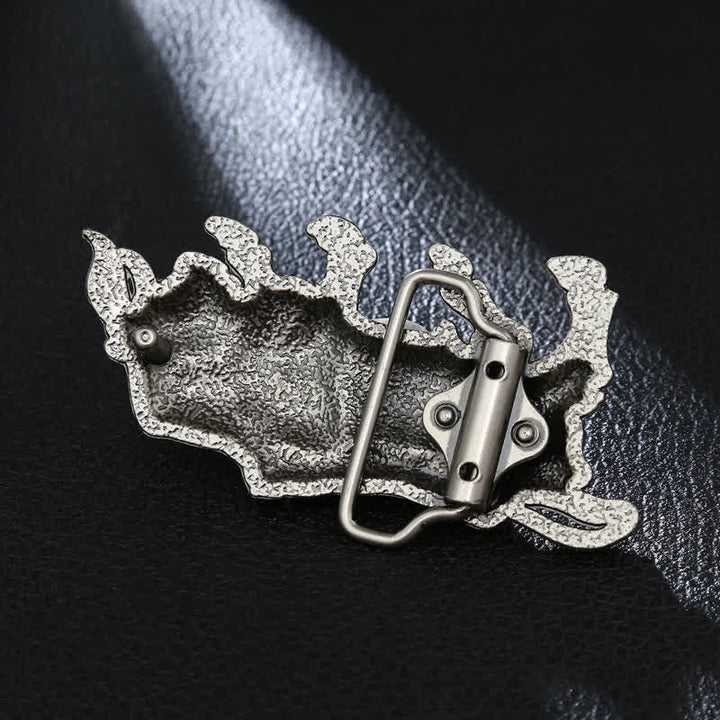 Cintura in pelle con fibbia a forma di toro in argento autentico fai da te da uomo - image 1