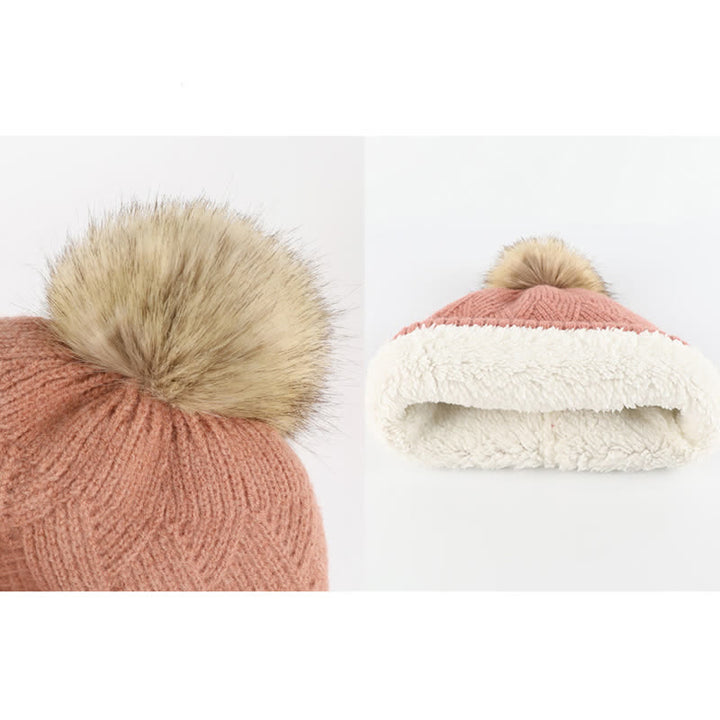 3 pezzi da donna pompon cappello sciarpa guanti touchscreen set - image 6