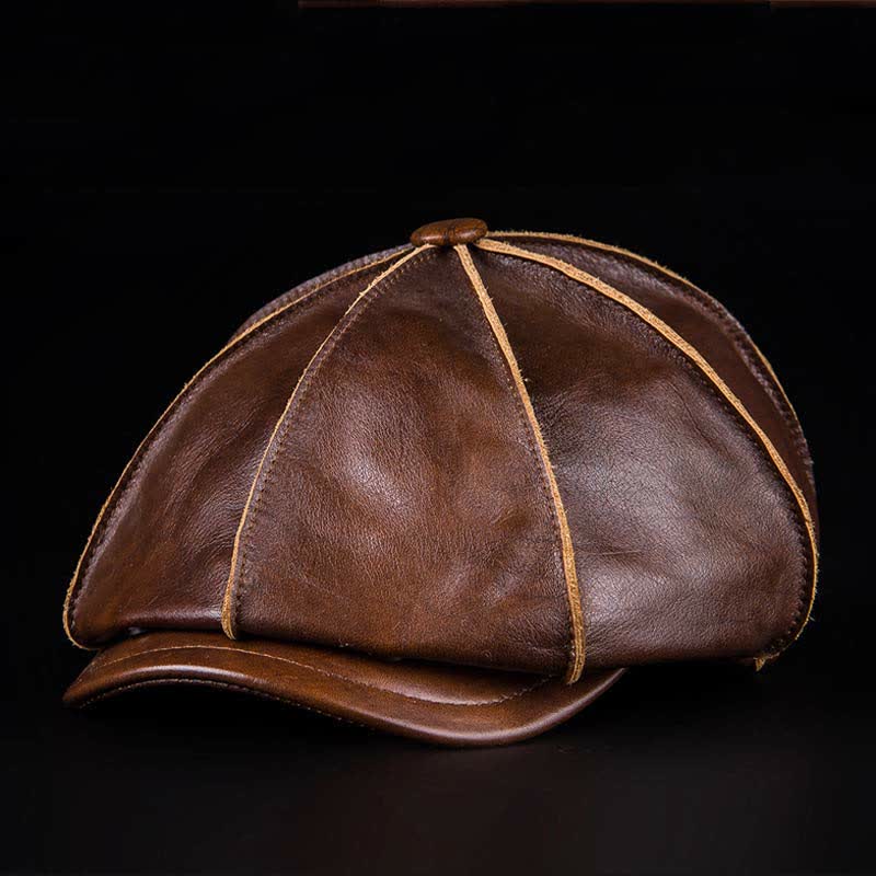 Berretto letterario ottagonale in vera pelle - image 1