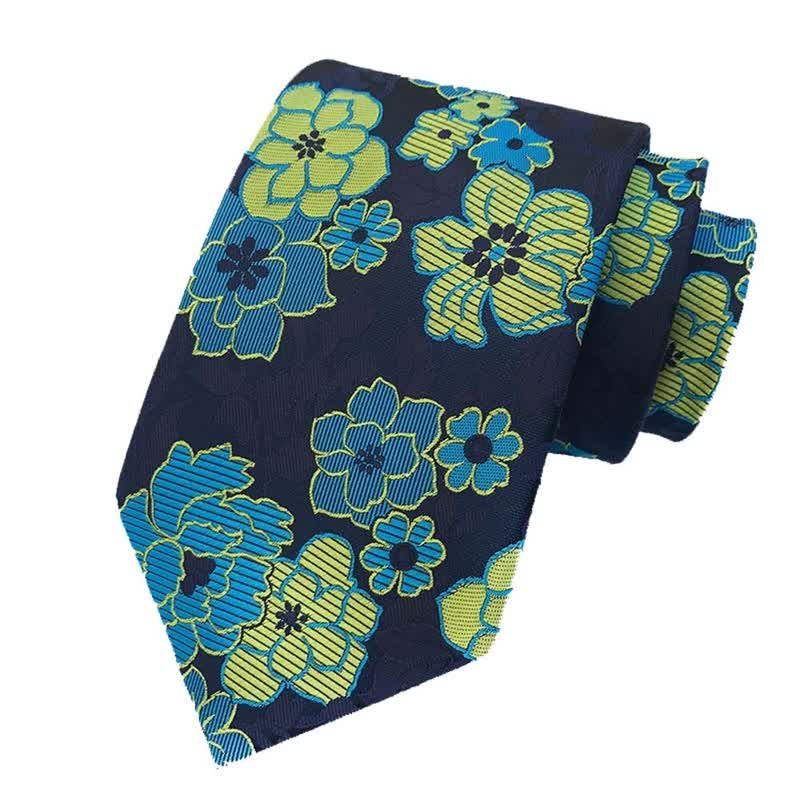 Set di 3 cravatte da uomo con motivo floreale in fiore - image 1