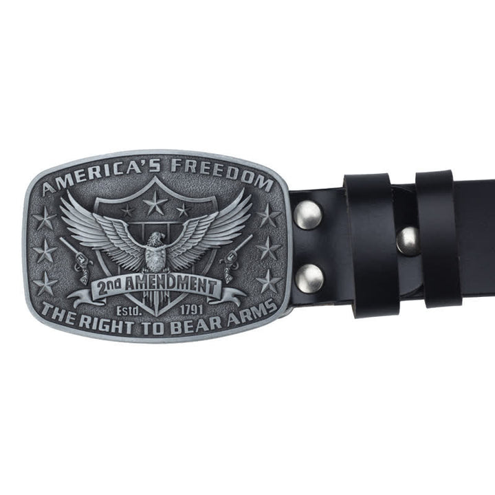 Cintura in pelle retrò da uomo con aquila America's Freedom - image 3