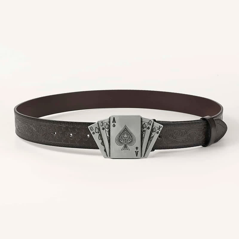 Cintura in pelle da gioco per uomo con carte da gioco e poker - image 1
