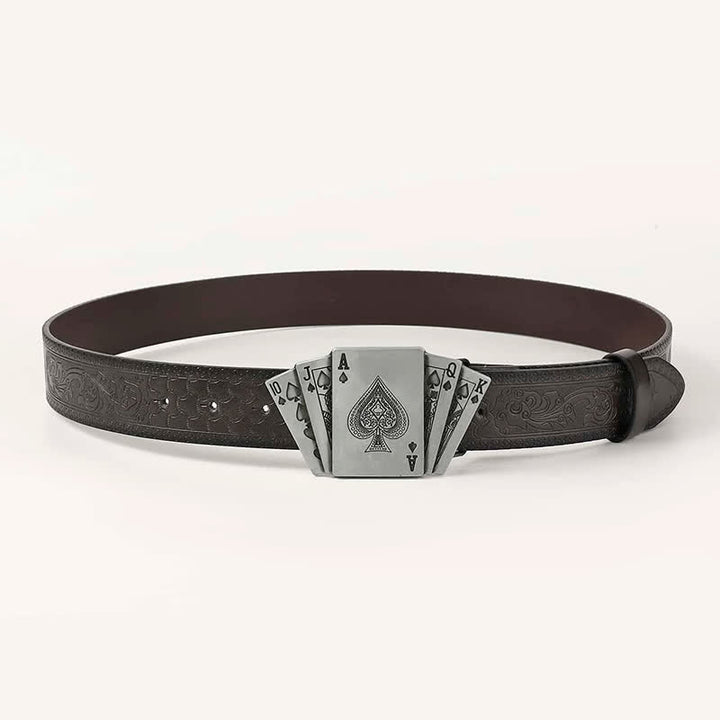 Cintura in pelle da gioco per uomo con carte da gioco e poker - image 1