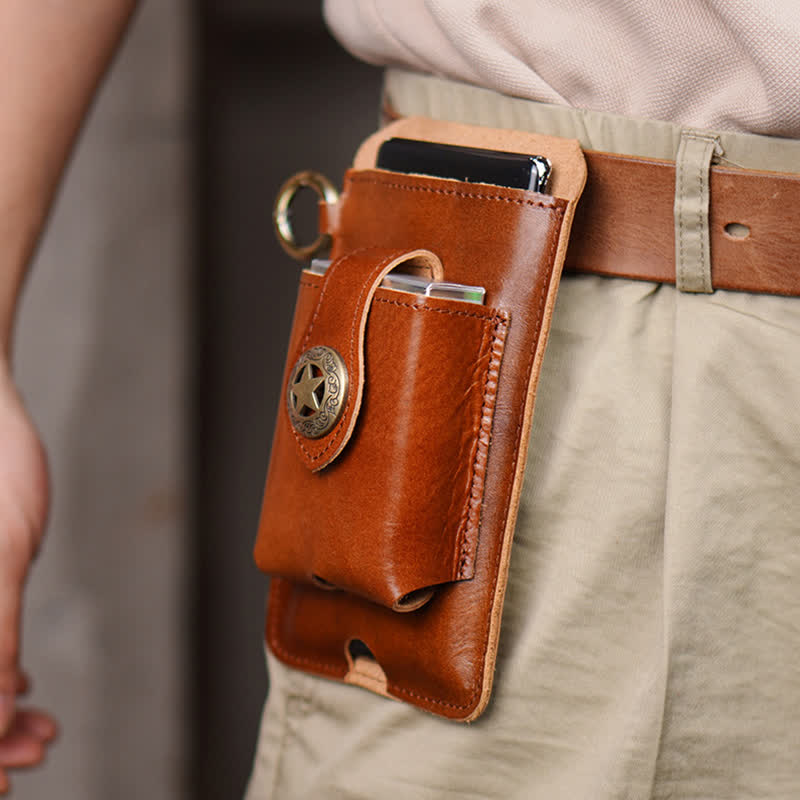 Borsa a tracolla in pelle con ventosa magnetica a forma di stella per telefono - image 1