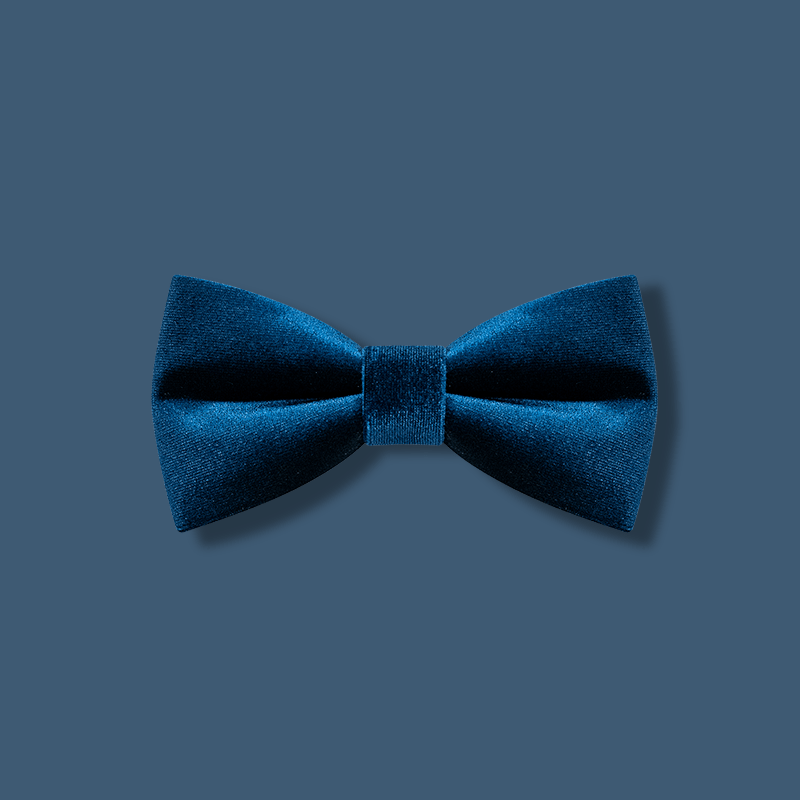 Papillon da uomo in velluto blu di Prussia tinta unita - Blu di Prussia - image 1