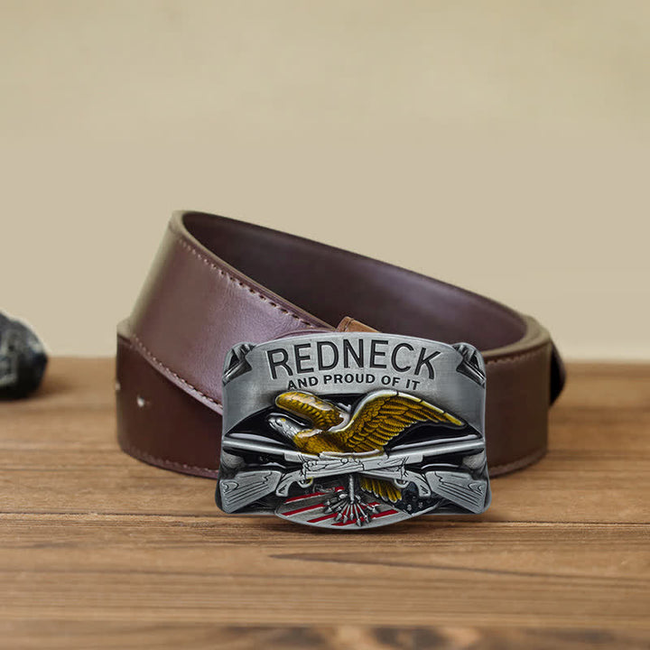 Cintura in pelle con fibbia aquila smaltata Redneck fai da te da uomo - Aquila - Cintura PU marrone (40) - image 7