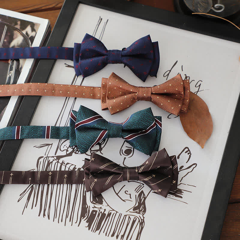 Papillon a righe con pois alla moda da uomo - image 0