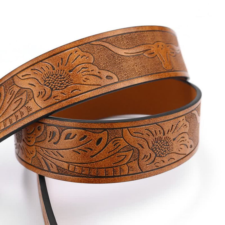 Cintura da uomo in pelle di toro turchese da cowboy western - image 6