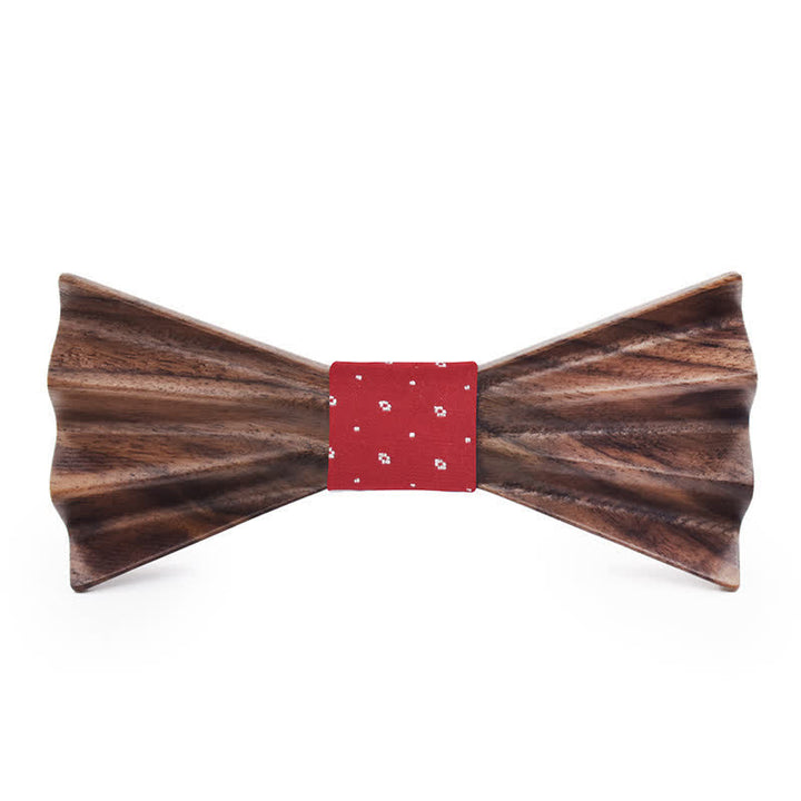 Papillon in legno piegato 3D stereo scuro da uomo - Rosso - image 4