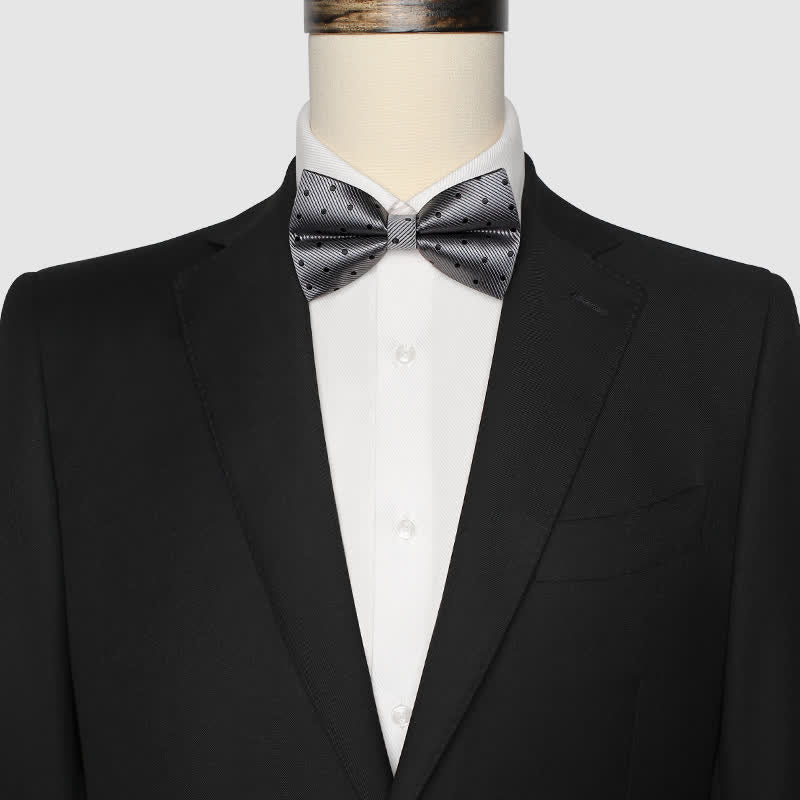 Papillon classico a pois grigi da uomo - image 1