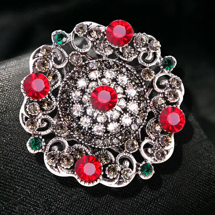 Spilla da donna con fiore cavo in stile barocco - Rosso - image 0