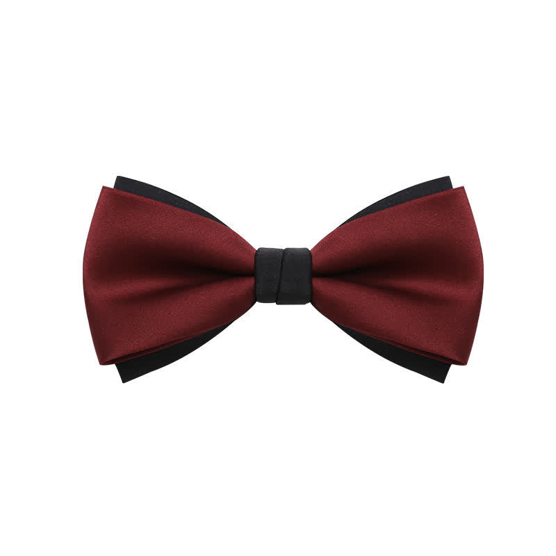 Papillon da uomo a doppio strato con contrasto di colori - Rosso e nero - image 0