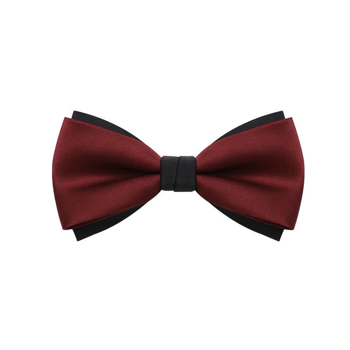 Papillon da uomo a doppio strato con contrasto di colori - Rosso e nero - image 0