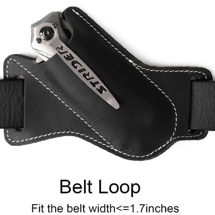 EDC Coltello pieghevole Fodero Fondina in pelle Cintura Borsa - image 6