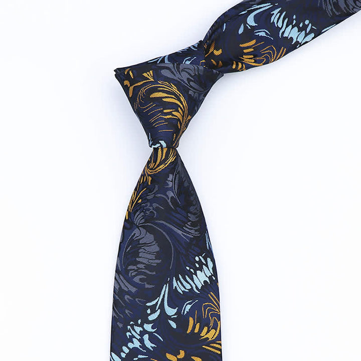 Cravatta da uomo con motivo a righe Paisley e fiori - image 2