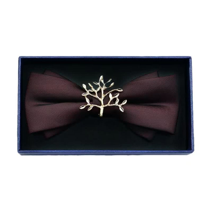 Papillon da uomo in metallo opaco con strass - Albero - Borgogna - image 13