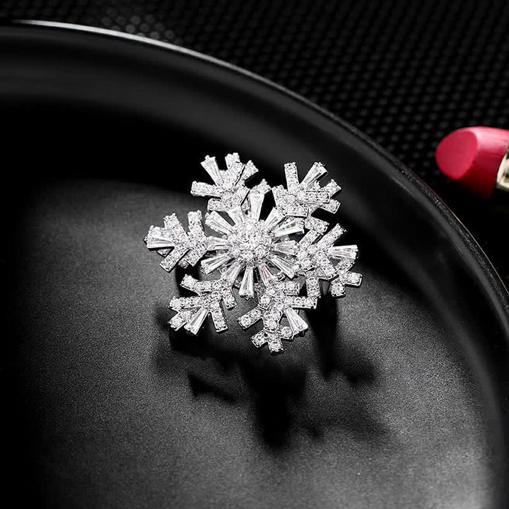 Spilla girevole a forma di fiocco di neve da donna - Argento - image 6