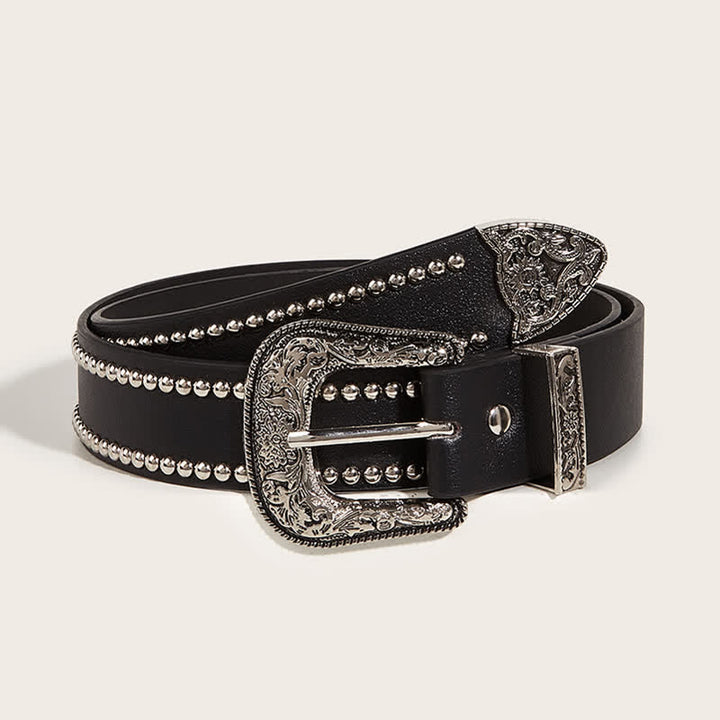 Cintura in pelle con rivetti stile punk da donna - Nero - 32 - image 5