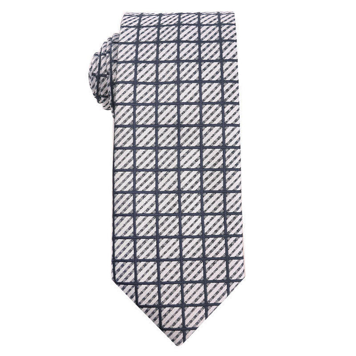 Cravatta da ufficio da uomo serie blu marino - Plaid - image 5