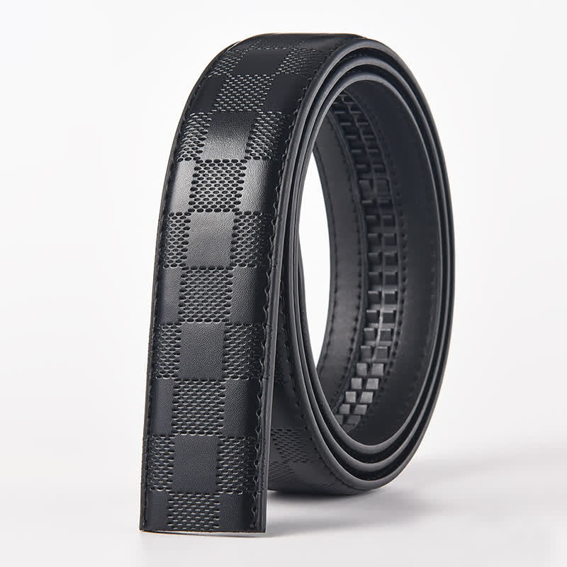 Cintura in pelle con fibbia automatica a forma di testa di tigre fai da te da uomo - Tigre - Cintura con motivo a quadri neri (40) - image 9