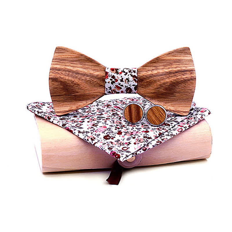 Set di 3 cravatte a farfalla in legno semplici e classiche da uomo - Bianco - Stile n. 2 - image 15