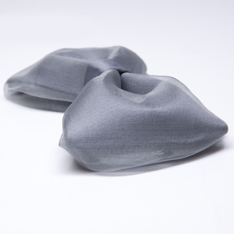 Papillon in organza grigio semplice da uomo - image 2
