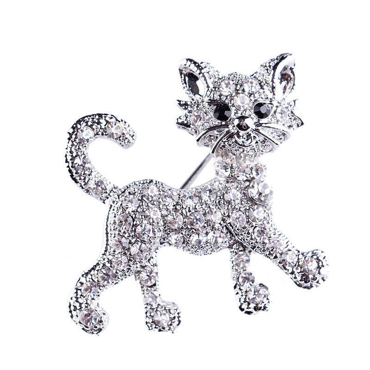 Spilla da donna a forma di gattino carino - Argento - image 6