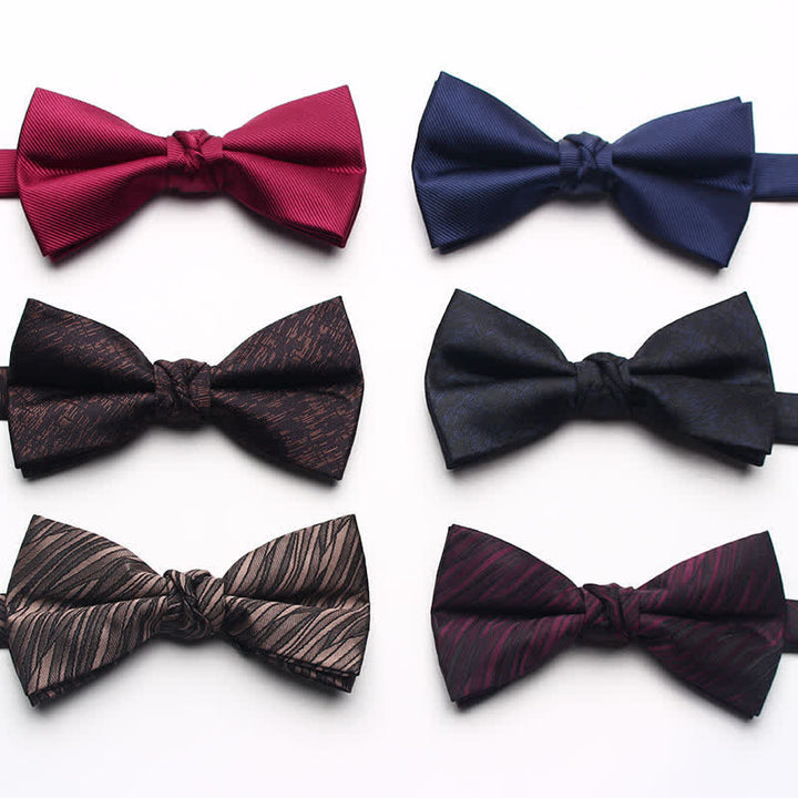 Papillon jacquard tinto in filo antico da uomo - image 4