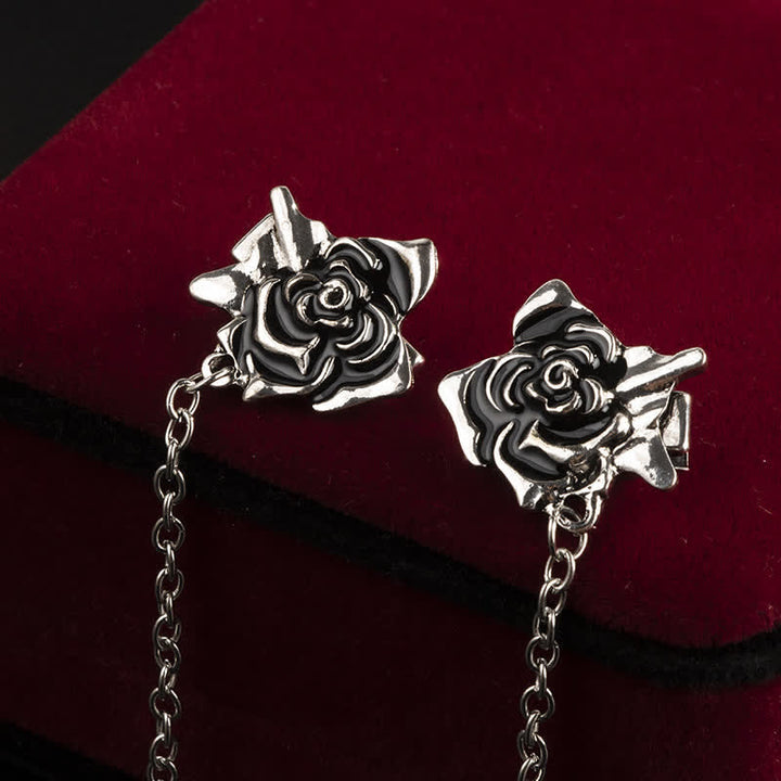 Spilla da colletto con catena a forma di rosa anticata da uomo - image 3