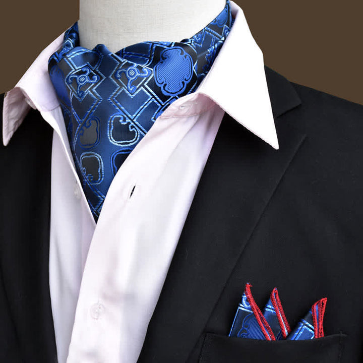 Set di 2 fazzoletti da taschino e cravatta DodgerBlue Luxury Floral Paisley - DodgerBlu - image 0