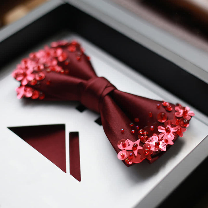 Papillon con paillettes da uomo e fazzoletto da taschino - image 8