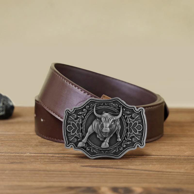 Cintura in pelle con fibbia Matador fai da te da uomo - Argento - Cintura PU marrone (40) - image 11