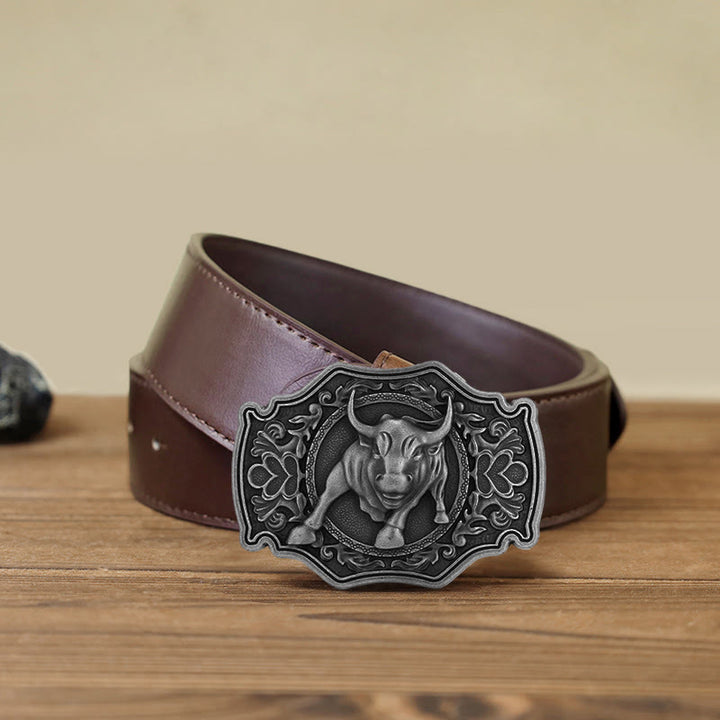 Cintura in pelle con fibbia Matador fai da te da uomo - Argento - Cintura PU marrone (40) - image 11
