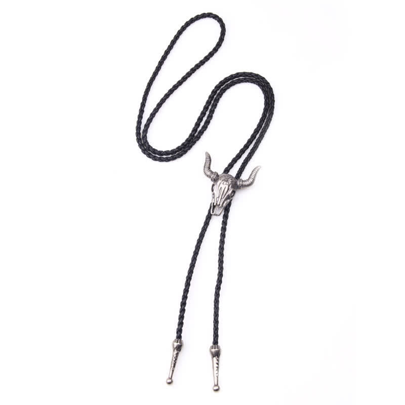 Cravatta Bolo Vintage in Stile Nativo con Testa di Toro - image 11