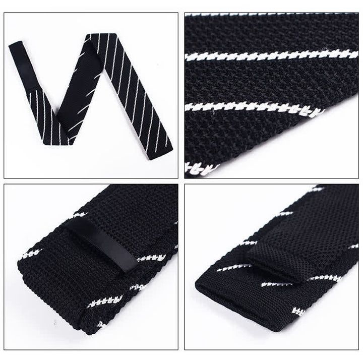 Cravatta a righe diagonali lavorata a maglia da uomo - image 2