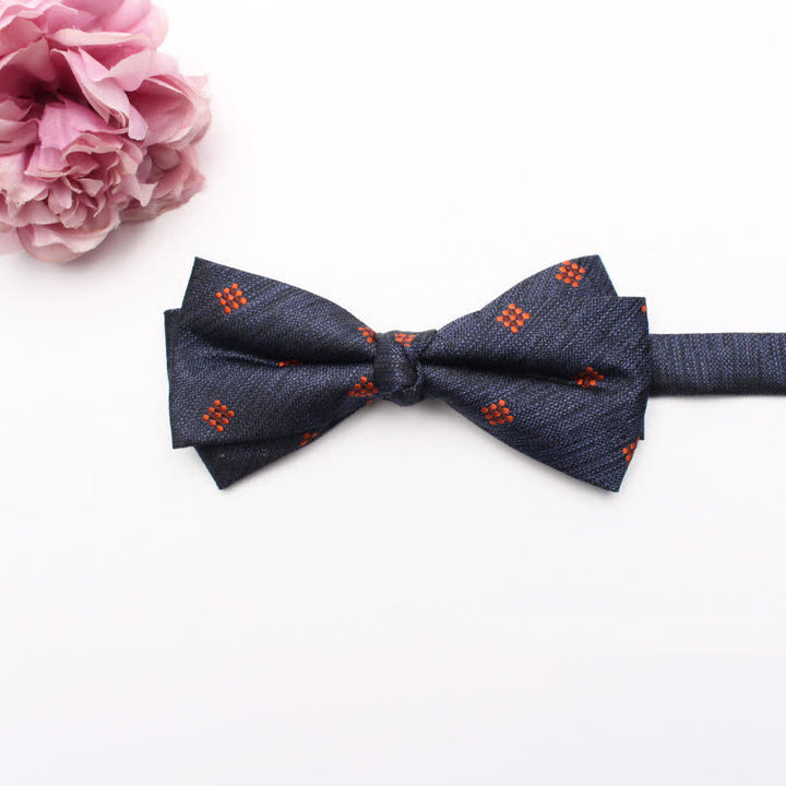Papillon geometrico da ufficio per uomo - Puntini blu navy - image 17