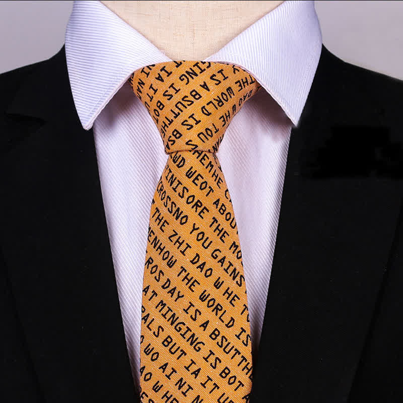 Cravatta casual creativa da uomo con lettere inglesi - image 1