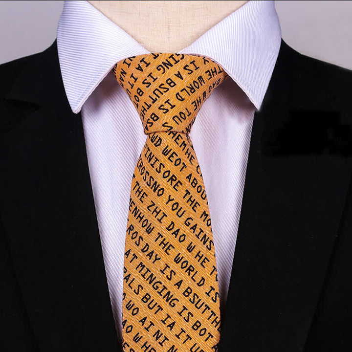 Cravatta casual creativa da uomo con lettere inglesi - image 1