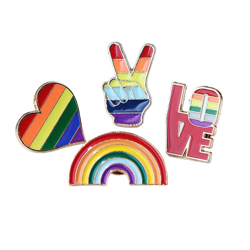 Spilla 4 pezzi Love Is Love Rainbow Flag Pride - 4 pezzi - image 0