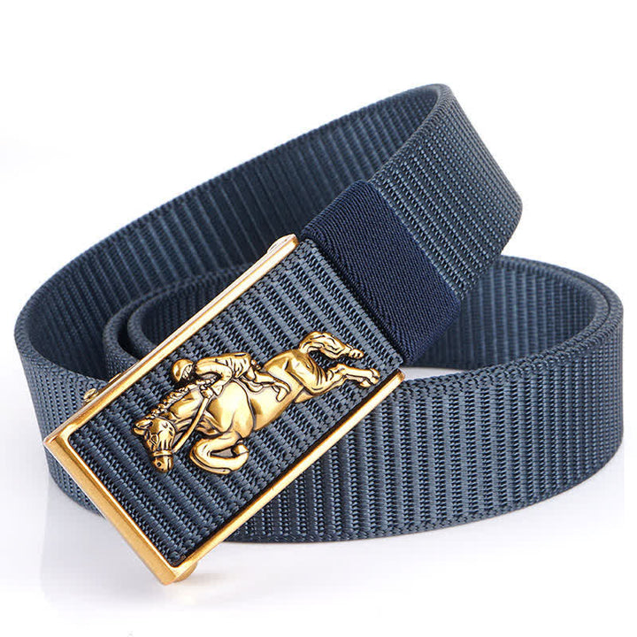 Cintura in nylon per equitazione da uomo - Blu / Oro - 48" - image 9