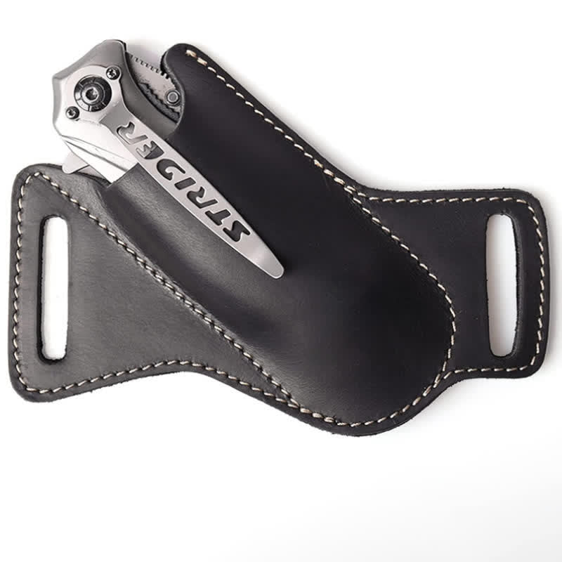 EDC Coltello pieghevole Fodero Fondina in pelle Cintura Borsa - image 4