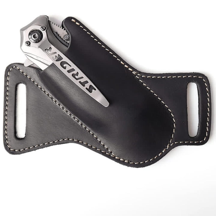 EDC Coltello pieghevole Fodero Fondina in pelle Cintura Borsa - image 4