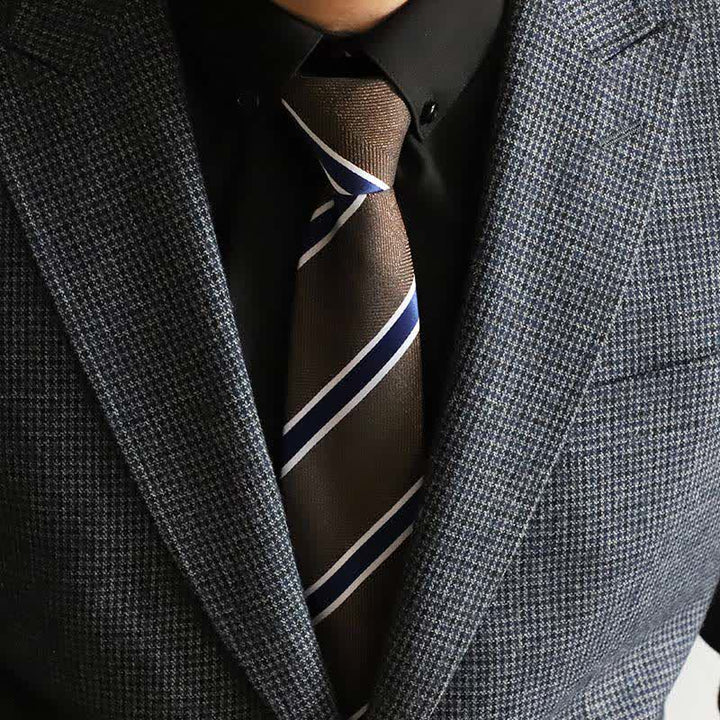 Cravatta a righe con cerniera da lavoro da uomo - image 0