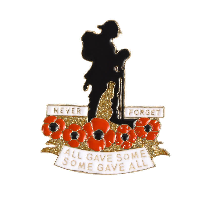 Spilla unisex commemorativa a forma di papavero, soldato britannico - Nero e rosso - image 0