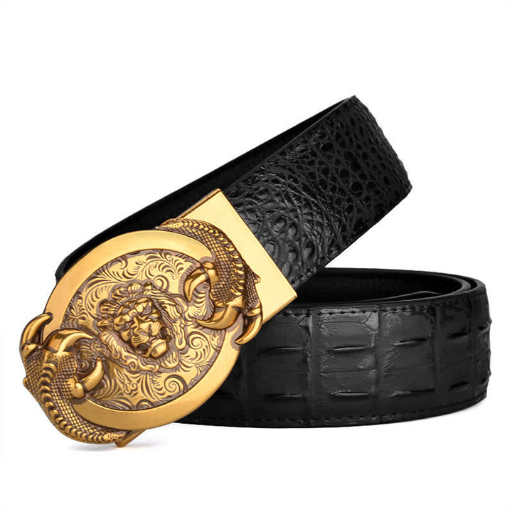 Cintura automatica in pelle con motivo coccodrillo Savage Lion da uomo - image 8