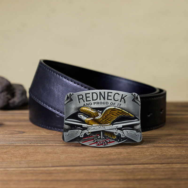 Cintura in pelle con fibbia aquila smaltata Redneck fai da te da uomo - Aquila - Cintura PU nera (40) - image 3