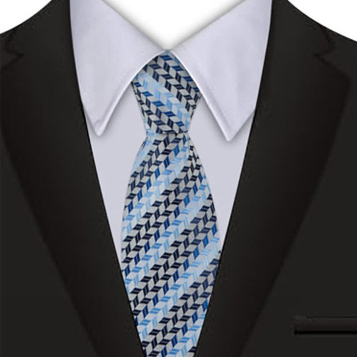Cravatta geometrica creativa da uomo Shades of Blue - image 1